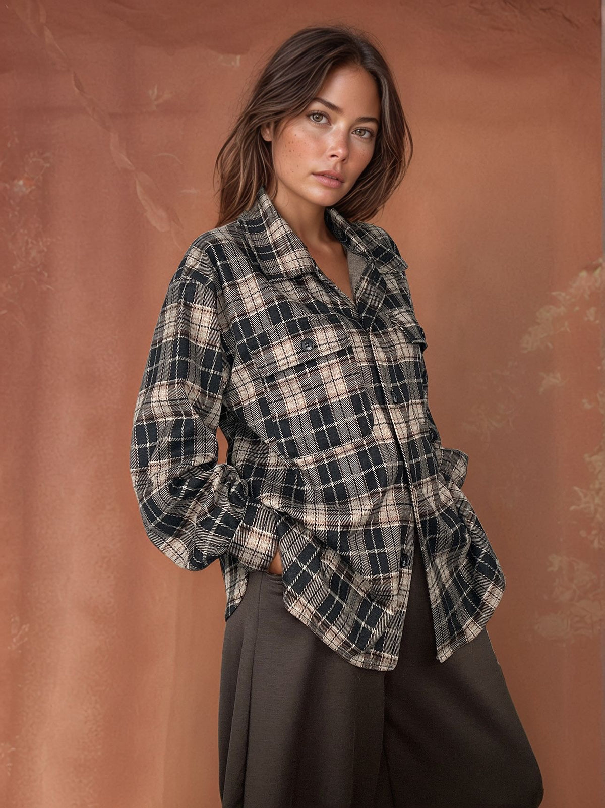 Camisa Xadrez com Bolsos