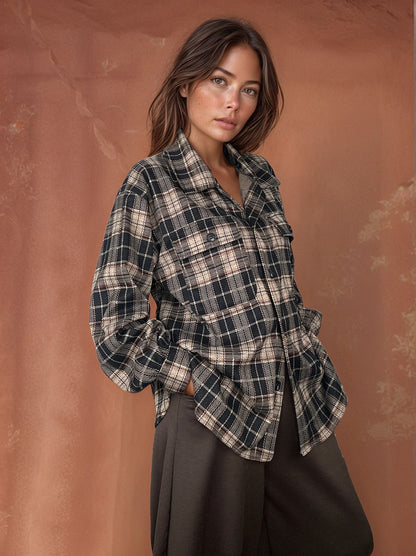 Camisa Xadrez com Bolsos